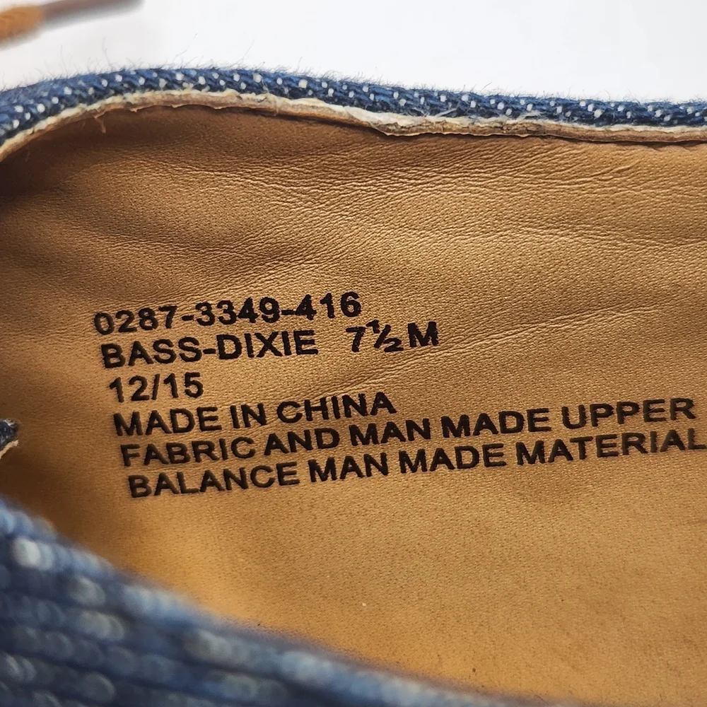 G.H. Bass And Co. Women Size 7.5 Dixie Denim And‎ Brown Trim Oxford Shoes Career